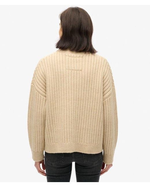 Superdry Natural & Co Cable Zip Neck Jumper
