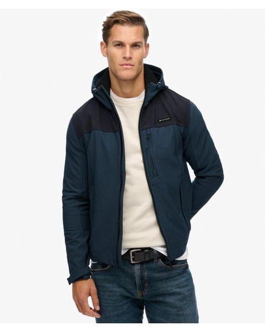 Superdry Blue & Co Hooded Soft Shell Trekker Jacket for men