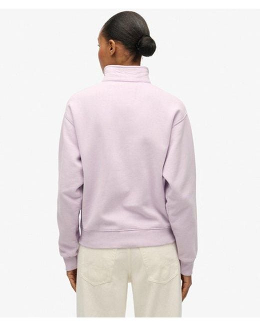 Superdry Pink & Co . Collared Half Zip Sweatshirt