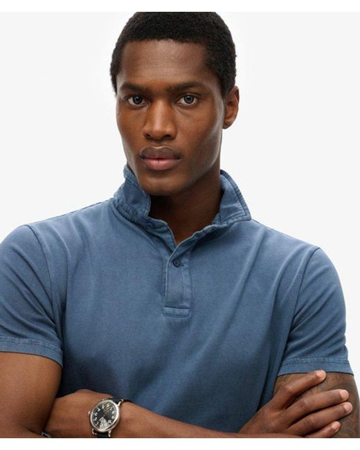 Superdry Blue & Co Essential Jersey Polo Top for men