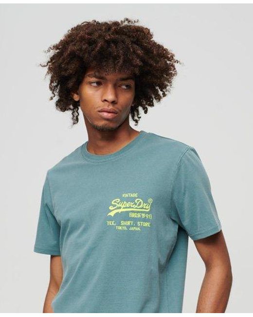 Superdry Neon Vintage Logo T-shirt in het Blue voor heren