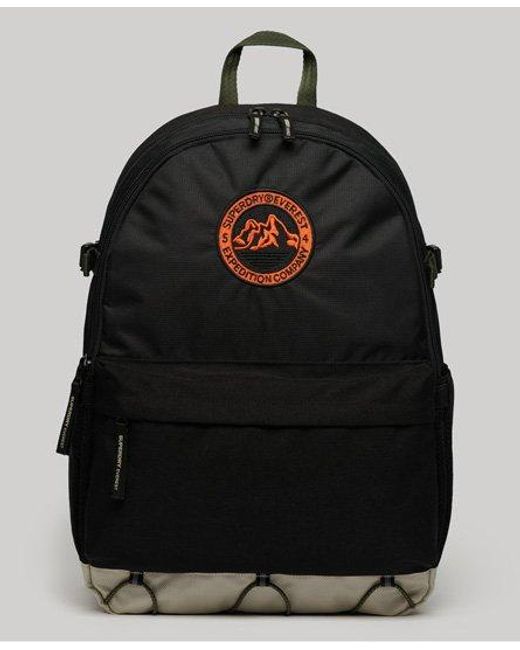 Superdry Black Classic Embroidered Everest Outdoor Montana Rucksack