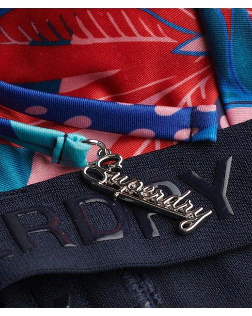 Femme Haut De Bikini Triangle À Logo Taille Superdry en coloris Red