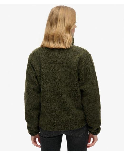 Superdry Green & Co Vintage Retro Half Zip Fleece Jumper