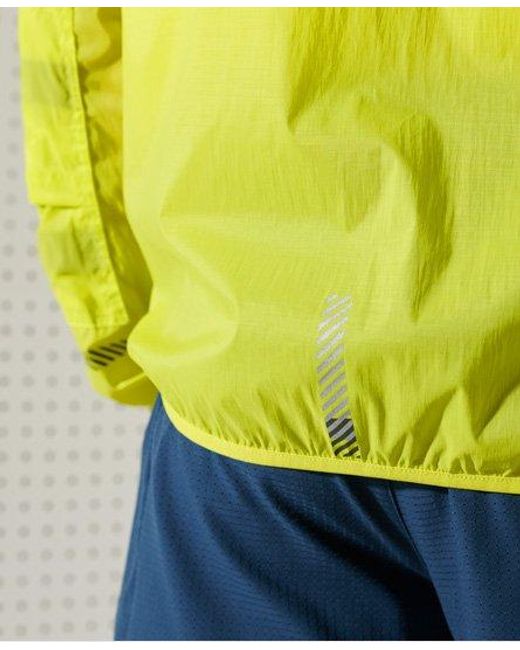 Superdry Yellow Sport Run Lightweight Wind Shell Jacket Citrus Zest for men