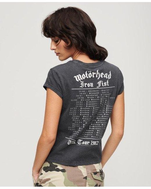 Superdry Motörhead X T-shirt Met Kapmouwen in het Gray