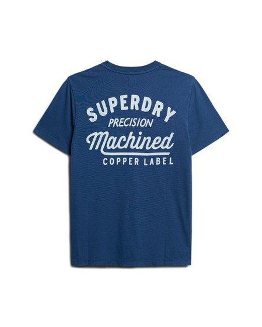 Superdry Blue Oversized Copper Label Chest Graphic T-shirt