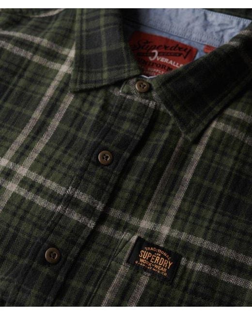 Superdry Katoenen Houthakkersoverhemd Met Lange Mouwen in het Green voor heren