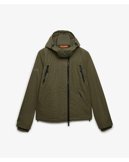 Superdry Green Hooded Microfibre Arctic Windcheater Jacket for men