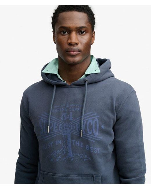 Superdry Blue & Co Lo-fi Dockside Hoodie for men