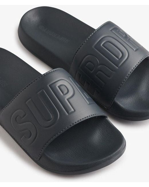 Superdry Blue & Co Code Core Pool Sliders for men