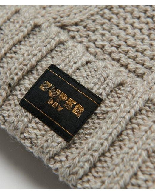 Superdry Gray & Co Cable Knit Beanie Hat