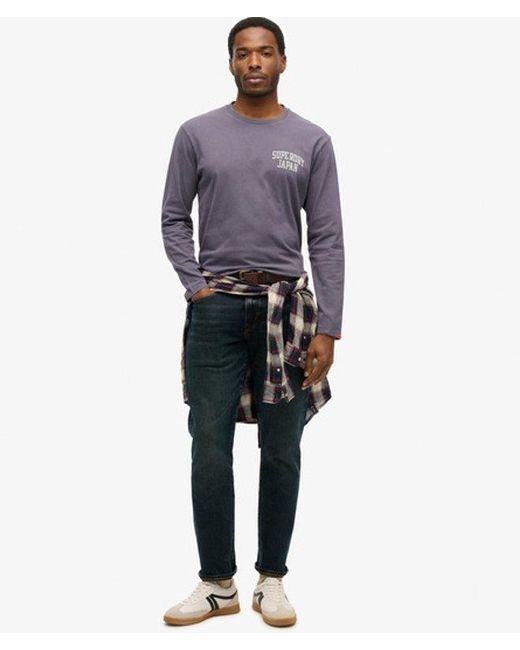 Superdry Blue Athletic Essentials Long Sleeve Top for men