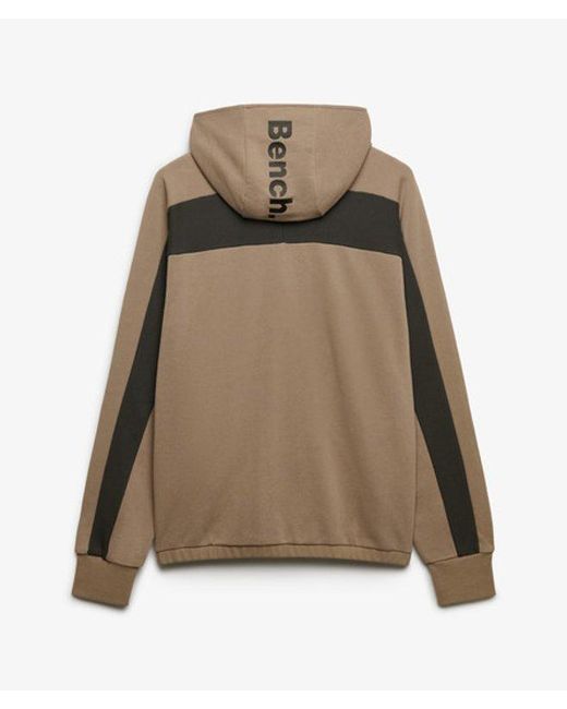 Superdry Brown Bench X & Co Bench Double Zip Hooded Stripe Sweatshirt for men