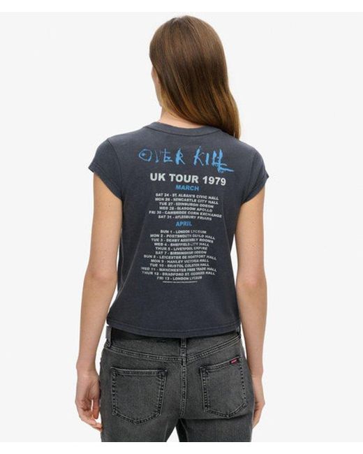 Superdry Blue Motörhead X Cap Sleeve Band T-shirt