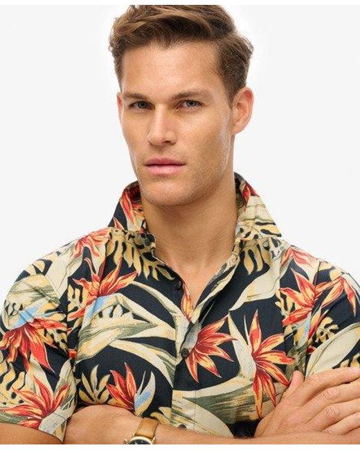 Superdry Hawaïaans Overhemd Met Print in het Blue voor heren