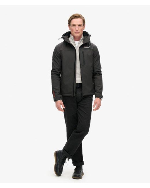 Superdry Black & Co Hooded Ripstop Softshell Trekker Jacket for men