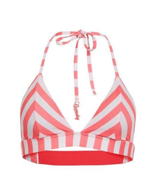 Superdry Pink Stripe Triangle Bikini Top
