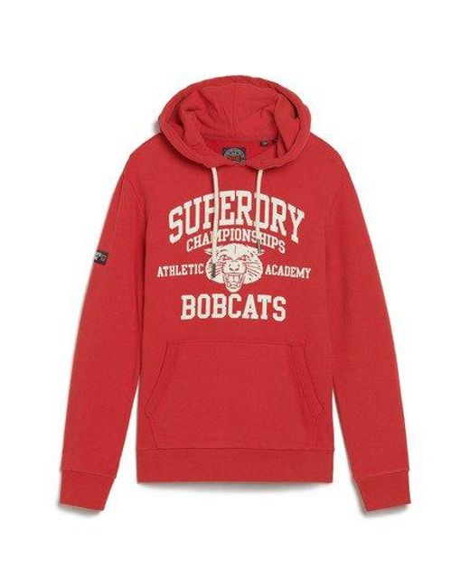 Superdry Red Track & Field Athletic Graphic Hoodie for men