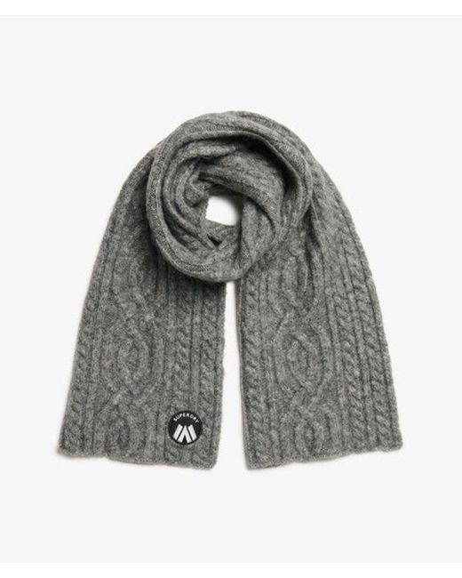Superdry Gray & Co Cable Luxe Knit Scarf