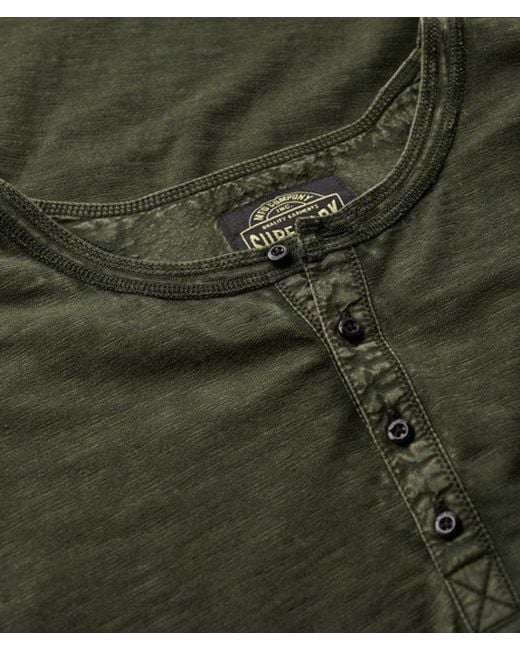 Superdry Green Long Sleeved Jersey Grandad Top for men