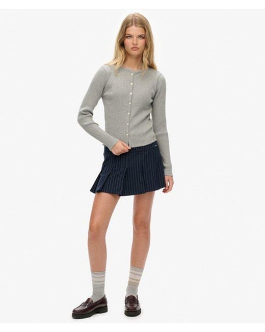 Superdry Gray & Co Athletic Essentials Ribbed Cardigan