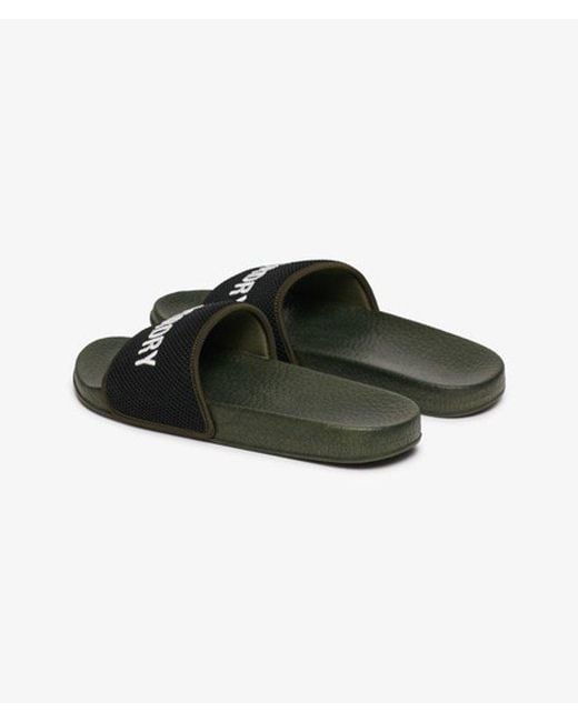 Superdry Black & Co Utility Mesh Pool Sliders for men