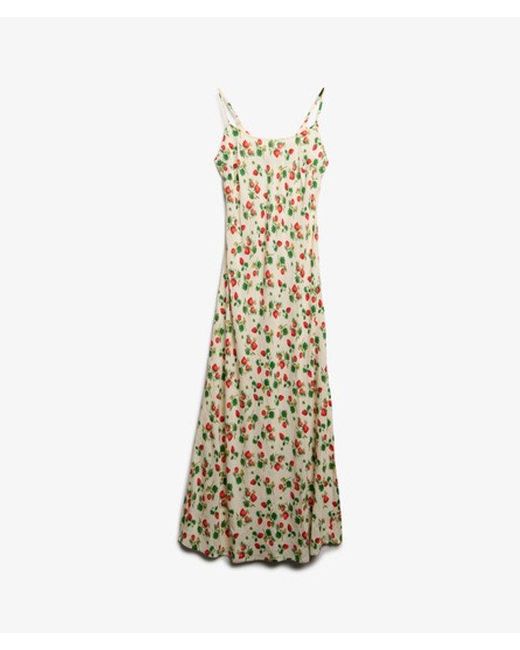 Superdry Metallic & Co Bias Cut Maxi Slip Dress