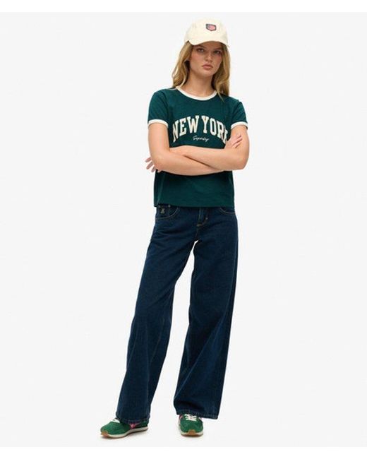 Superdry Green & Co Athletic Essential Ringer Fitted T-shirt