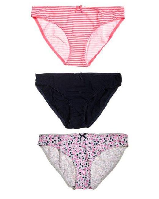 Superdry Pink Super Standard Briefs Triple Pack Ditsy