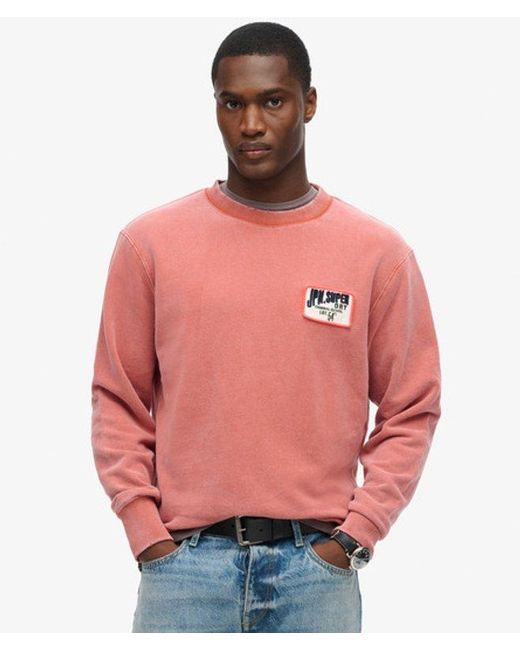 Superdry & Co Loose Fit Embroidered Logo Mechanic Crew Sweatshirt for men