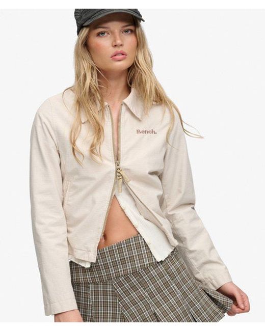 Superdry Natural Bench X & Co Bench Double Zip Collar Ripstop Jacket