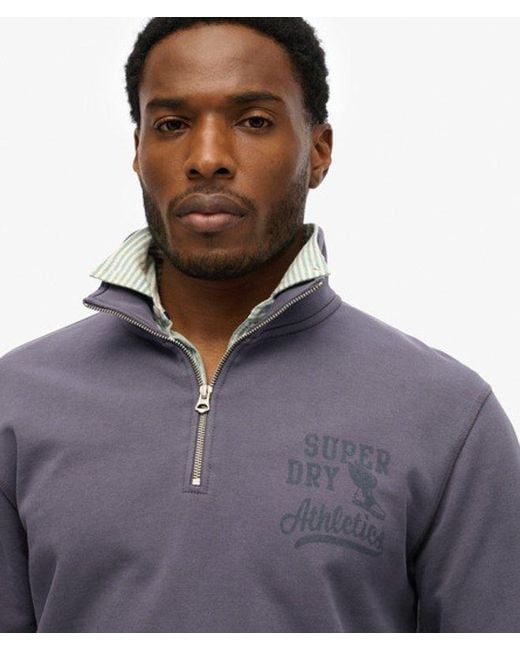 Superdry Blue & Co Athletic Essentials Half Zip Sweatshirt for men