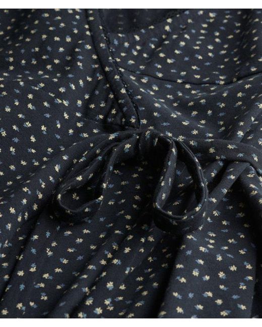 Superdry Athletic Essential Wrap Jurk in het Blue