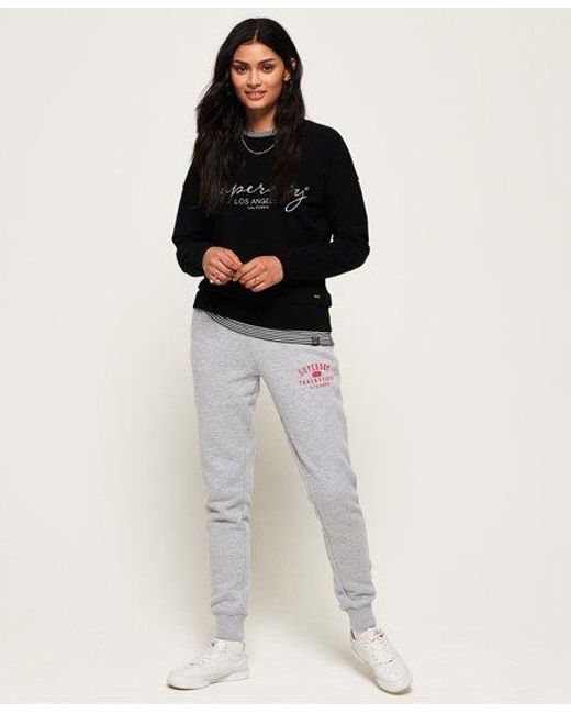 Superdry White Track & Field Joggers Mid Marl