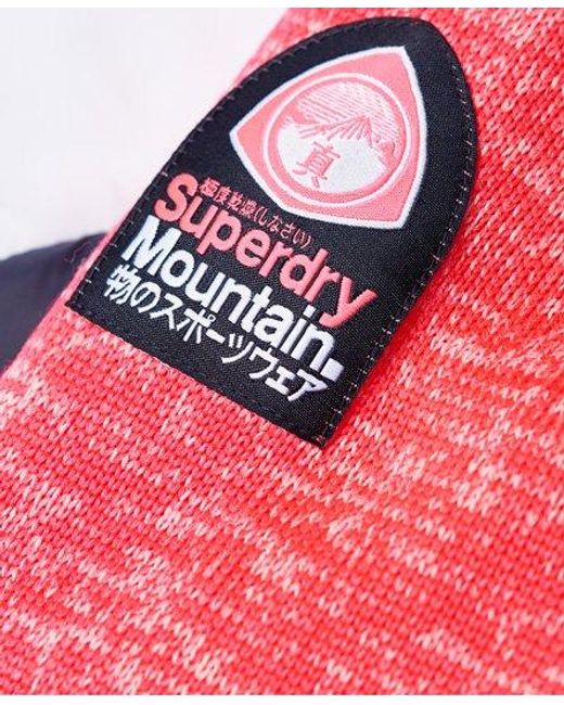 Superdry Red Storm Hybrid Colour Block Zip Hoodie Fusion Marl