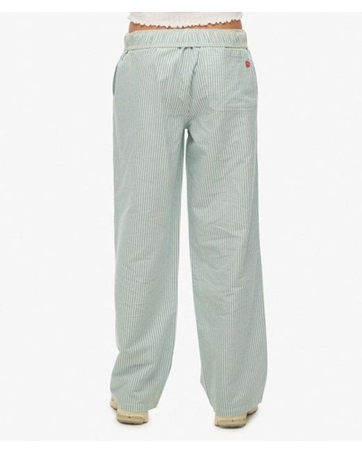Superdry Blue & Co Organic Cotton Stripe Elasticated Trousers
