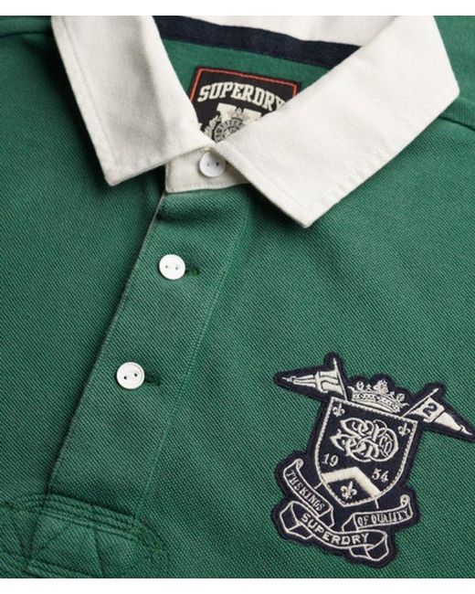 Superdry Green Vintage Pique Rugby Polo Shirt for men