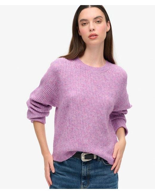 Superdry Purple & Co Brushed Crew Neck Jumper