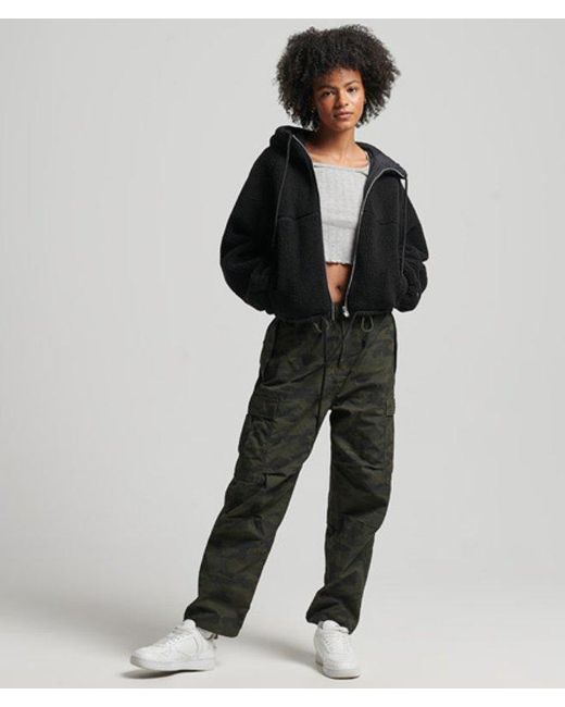 Superdry Black & Co Fully Lined Embroidered Borg Zip-through Hoodie