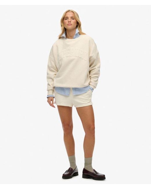 Superdry Natural & Co Athletic Essentials Tonal Applique Crew Sweatshirt