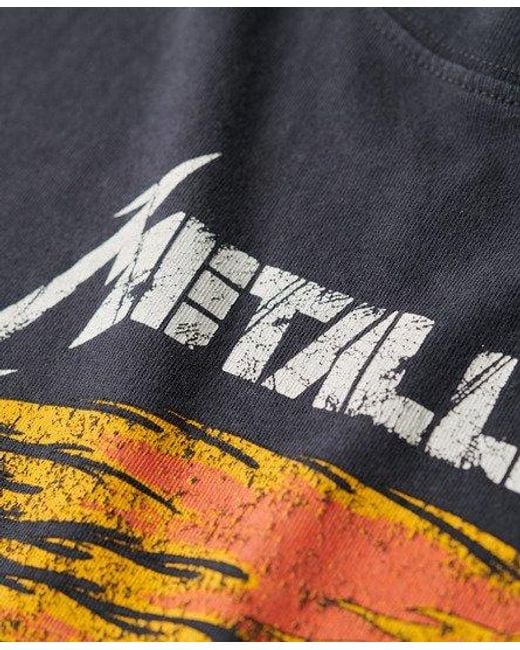 Superdry Metallica X T-shirt Met Kapmouwen in het Gray