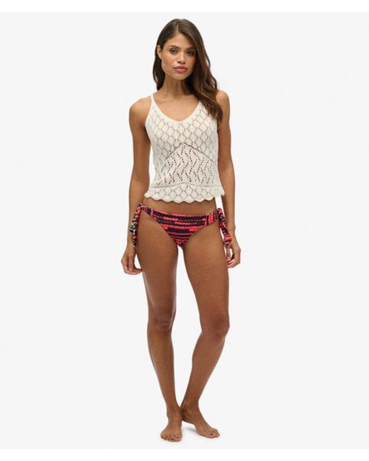 Femme Bas De Bikini À Imprimé Mélangé Taille Superdry en coloris Red