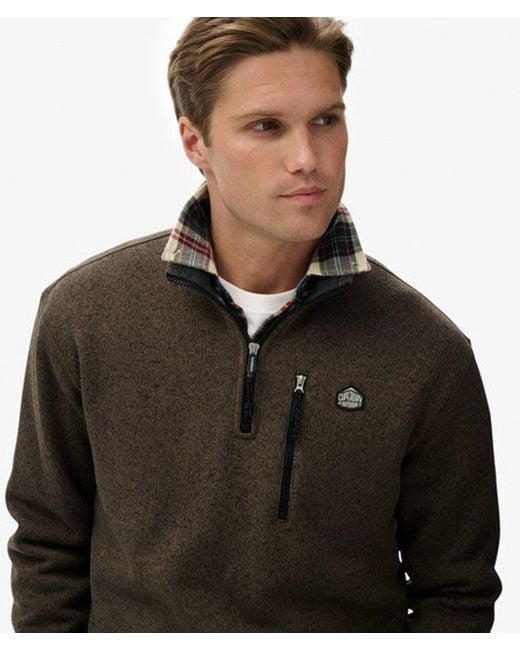 Superdry Black & Co Storm Fleece Half Zip Jumper for men