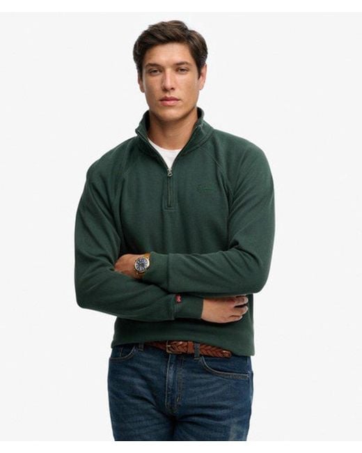 Homme Pull À Logo, Col Tunisien Et Manches Raglan Essential Taille Superdry pour homme en coloris Green