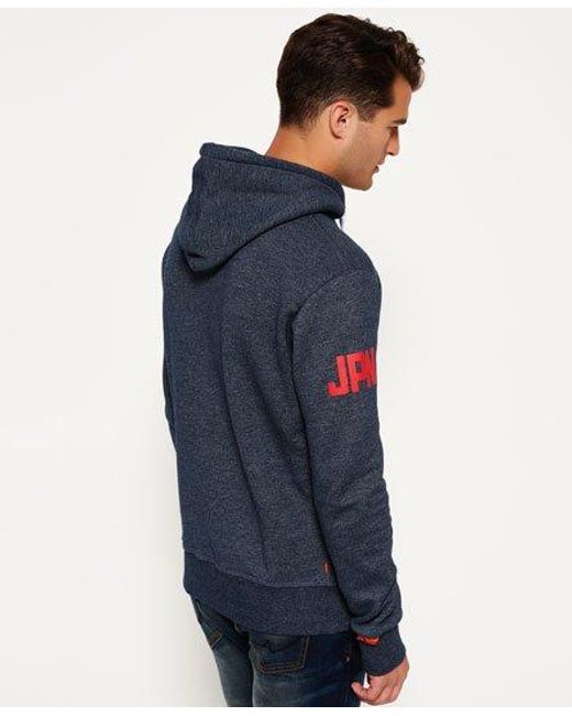 Superdry Blue High Flyers Hoodie Ink True Grit for men