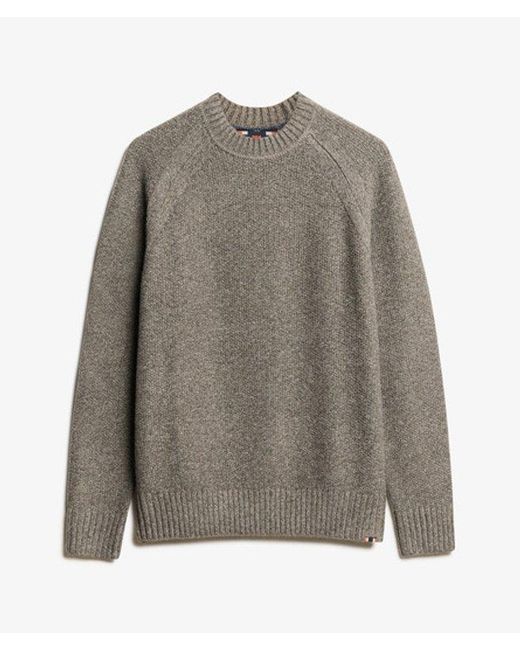 Superdry Gray Chunky Raglan Jumper for men
