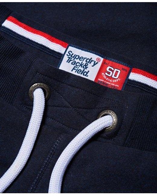 Superdry Blue Track & Field Non Cuffed Joggers Grit for men