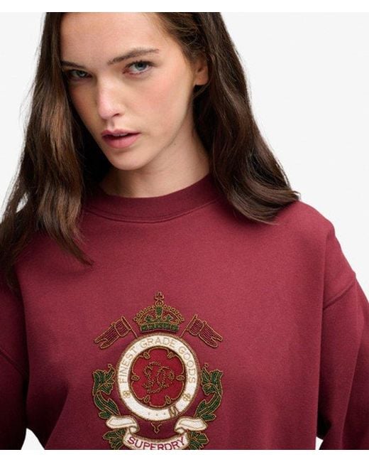 Superdry Red & Co Crest Loose Crew Sweatshirt