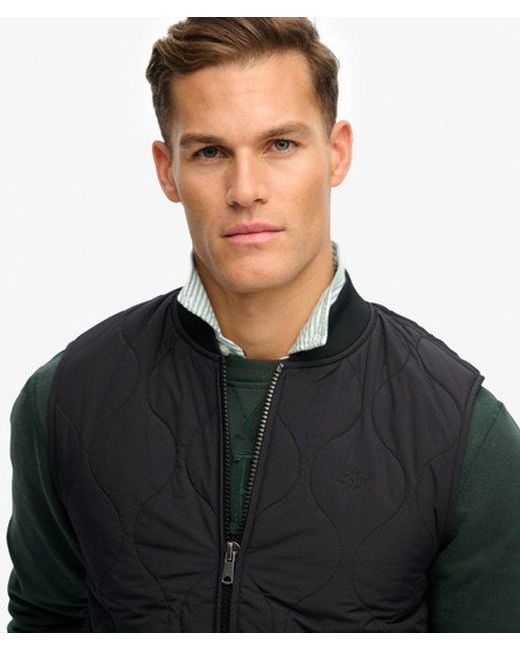 Superdry Black Military Liner Vest Jacket for men